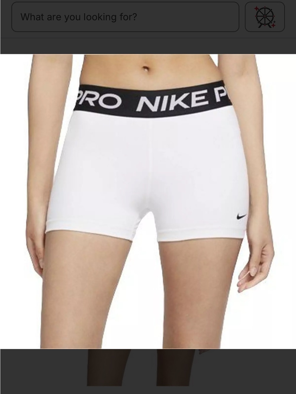 Nike Pro White and Black Women's Performance Bike Shorts
